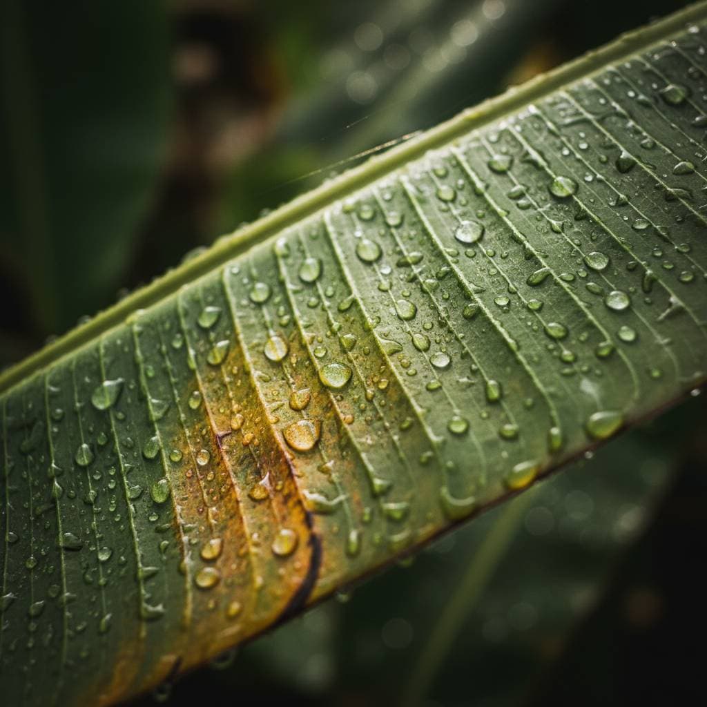 Macro shot of a dew covered leaf generated by LinkedPic AI